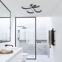 Dimmable Butterfly Swirl LED Semi Flush Mount in Black/ White