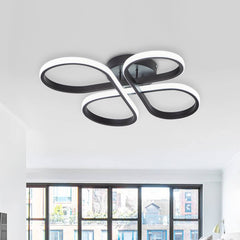 Dimmable Butterfly Swirl LED Semi Flush Mount in Black/ White