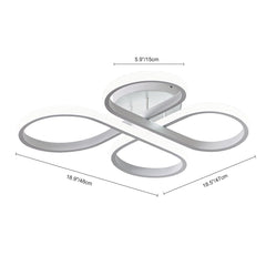 Dimmable Butterfly Swirl LED Semi Flush Mount in Black/ White