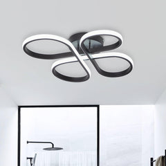 Dimmable Butterfly Swirl LED Semi Flush Mount in Black/ White