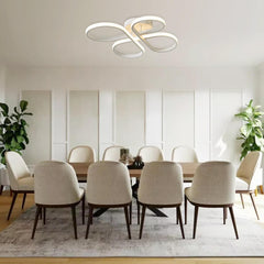 Dimmable Butterfly Swirl LED Semi Flush Mount in Black/ White