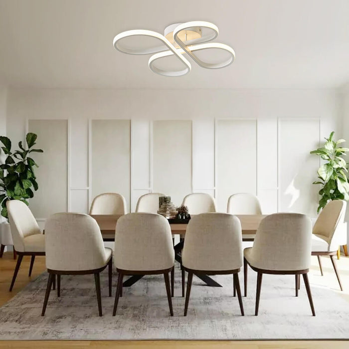 Dimmable Butterfly Swirl LED Semi Flush Mount in Black/ White
