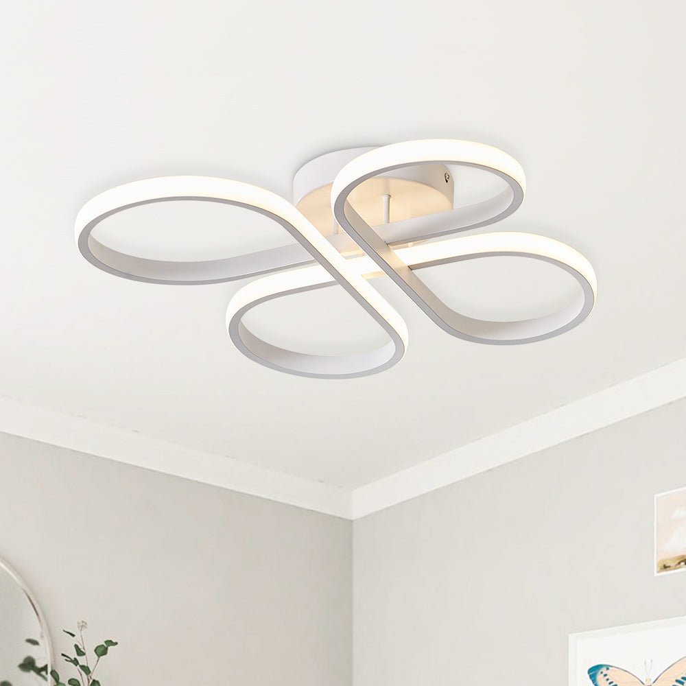 Dimmable Butterfly Swirl LED Semi Flush Mount in Black/ White