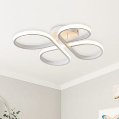 Dimmable Butterfly Swirl LED Semi Flush Mount in Black/ White