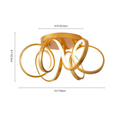 Dimmable LED Flower Design Flush Mount in Solid Gold /White