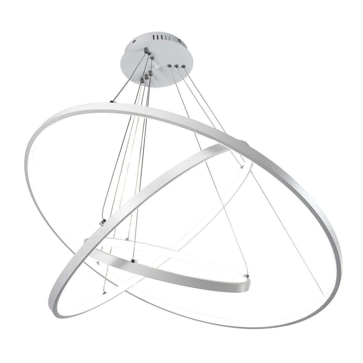 Dimmable LED Three-Ring Chandelier