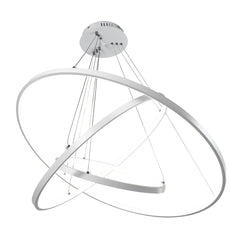 Dimmable LED Three-Ring Chandelier