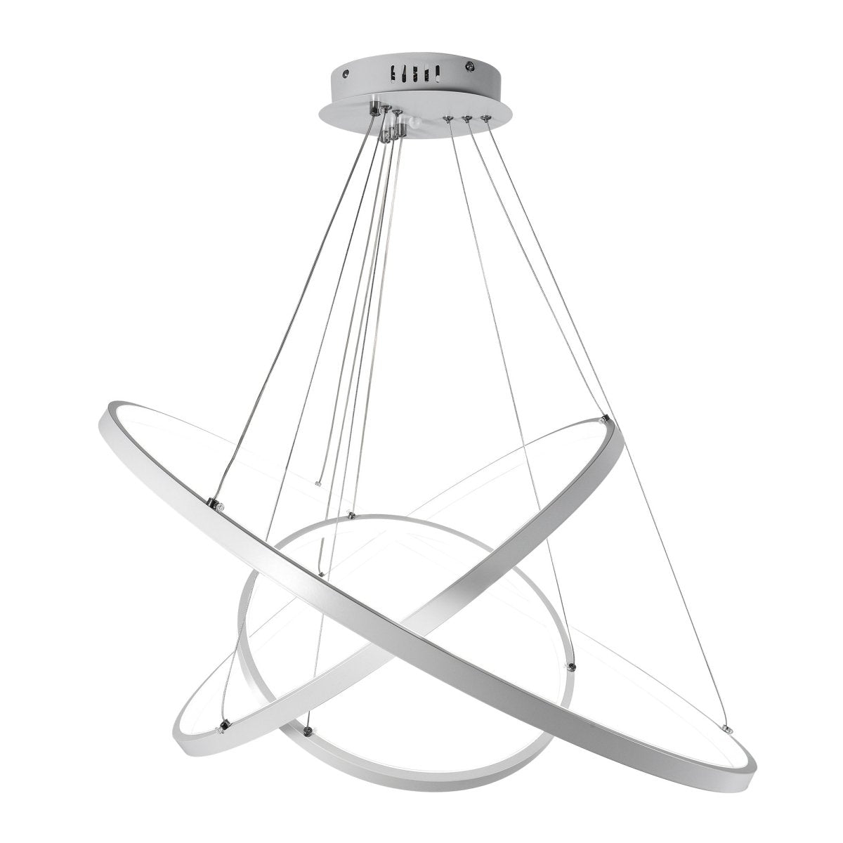 Dimmable LED Three-Ring Chandelier