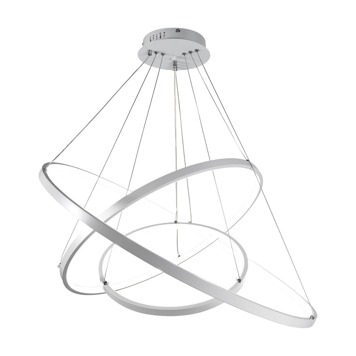 Dimmable LED Three-Ring Chandelier
