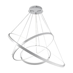 Dimmable LED Three-Ring Chandelier