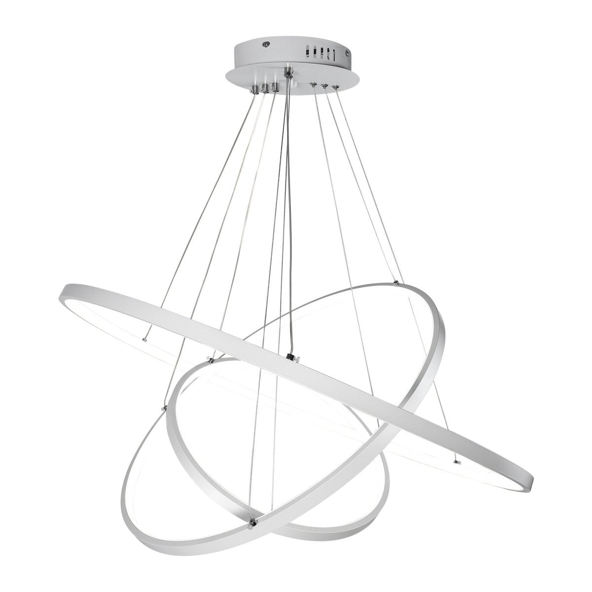 Dimmable LED Three-Ring Chandelier