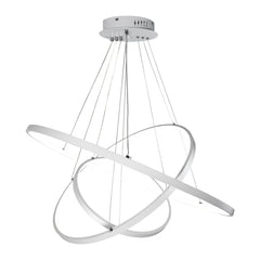 Dimmable LED Three-Ring Chandelier