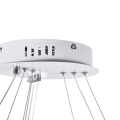 Dimmable LED Three-Ring Chandelier