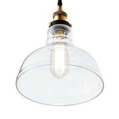 Industrial Dome Clear Glass Pendant Light
