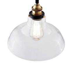 Industrial Dome Clear Glass Pendant Light