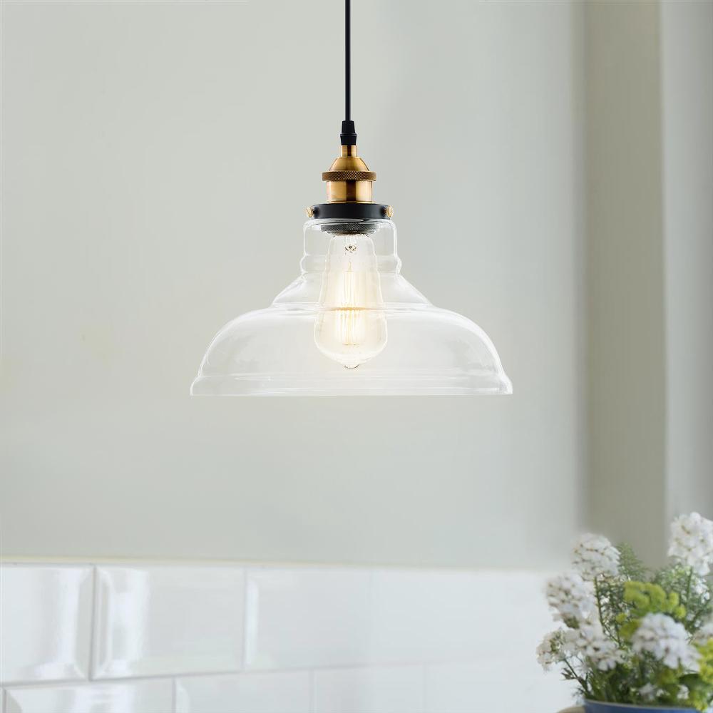 Industrial Dome Clear Glass Pendant Light
