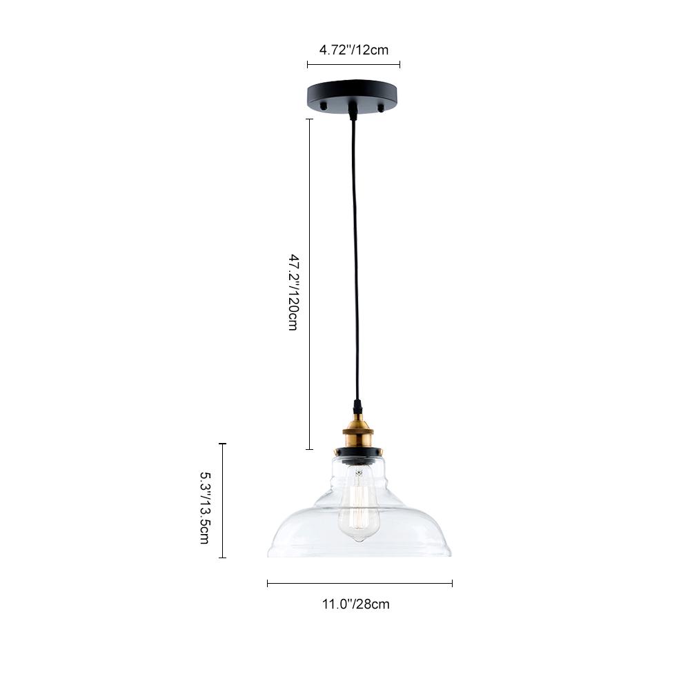 Industrial Dome Clear Glass Pendant Light