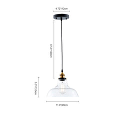 Industrial Dome Clear Glass Pendant Light