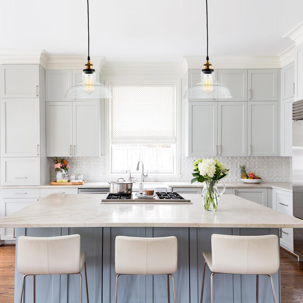Industrial Dome Clear Glass Pendant Light