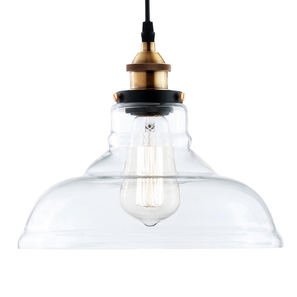 Industrial Dome Clear Glass Pendant Light