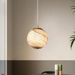Earthy Color Glass Globe Ball Pendant Light