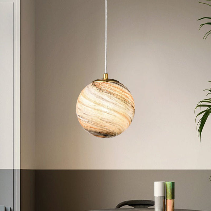 Earthy Color Glass Globe Ball Pendant Light