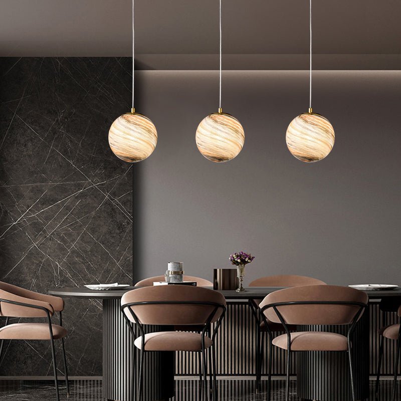 Earthy Color Glass Globe Ball Pendant Light