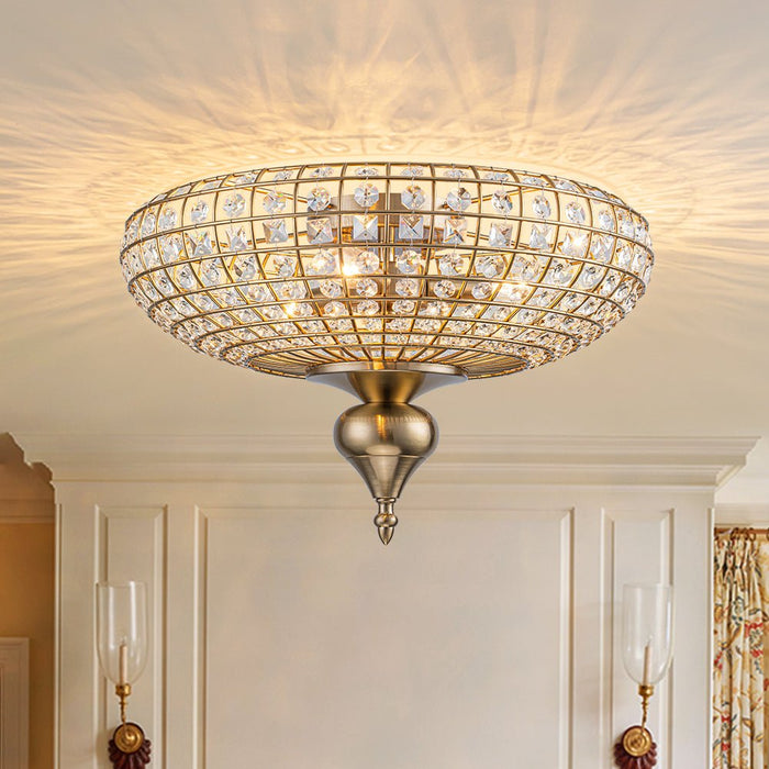 Faceted Crystal Flush Mount Ceiling