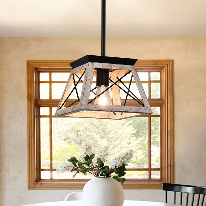 Farmhouse Rustic 1-Light Single Mini Pendant Light