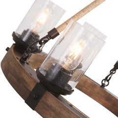 Farmhouse Wagon Wheel Chandelier