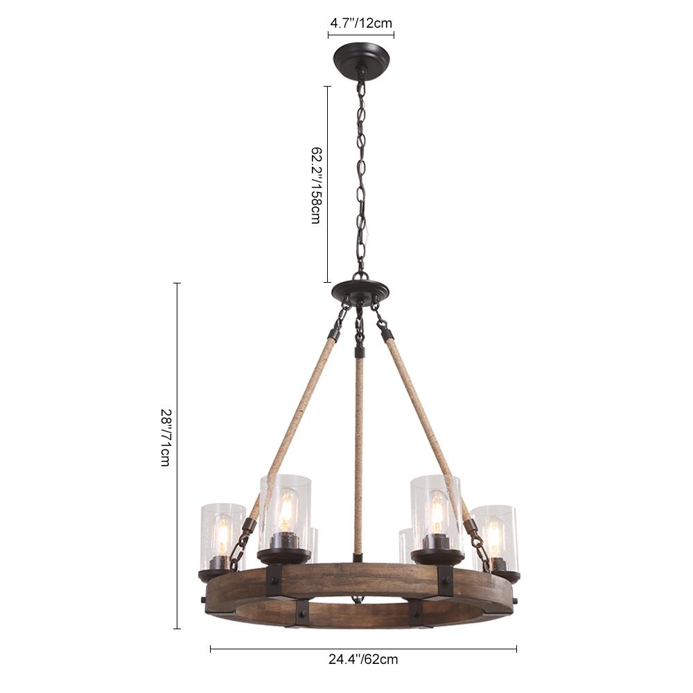 Farmhouse Wagon Wheel Chandelier