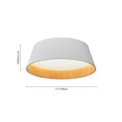 Fluted Ribbed Wood Grain LED Flush Mount Ceiling Light