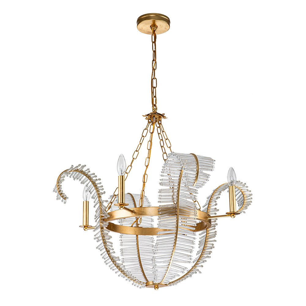 Glam Modern Crystal Leaf Chandelier