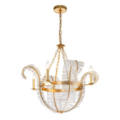 Glam Modern Crystal Leaf Chandelier
