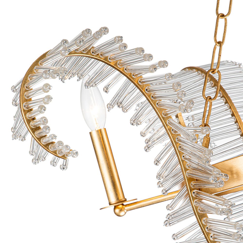 Glam Modern Crystal Leaf Chandelier