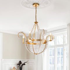 Glam Modern Crystal Leaf Chandelier