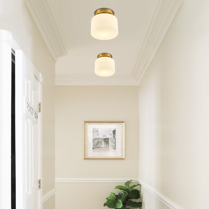 Glass Cylinder Flush Mount Ceiling Lights