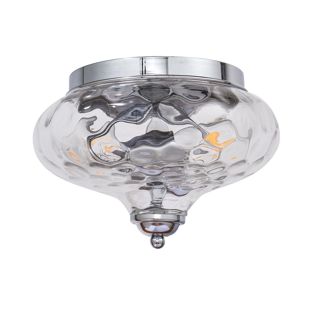 Hammered Glass Bowl Ceiling Light in Chrome