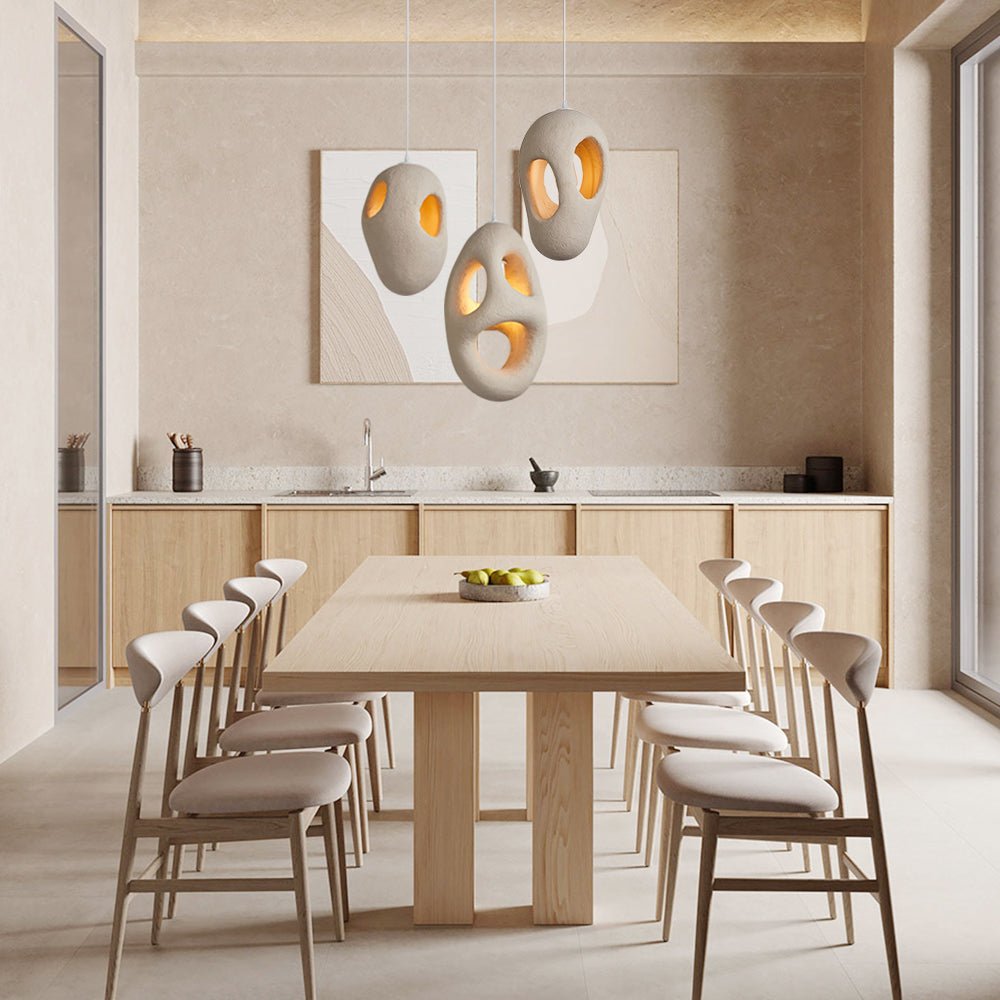 Handmade Cave Shaped Polystyrene Pendant Light
