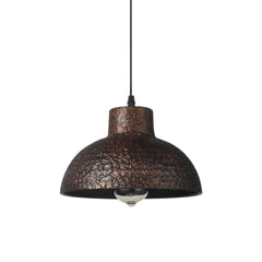 Handmade Textured Painted Industrial Dome Pendant Light