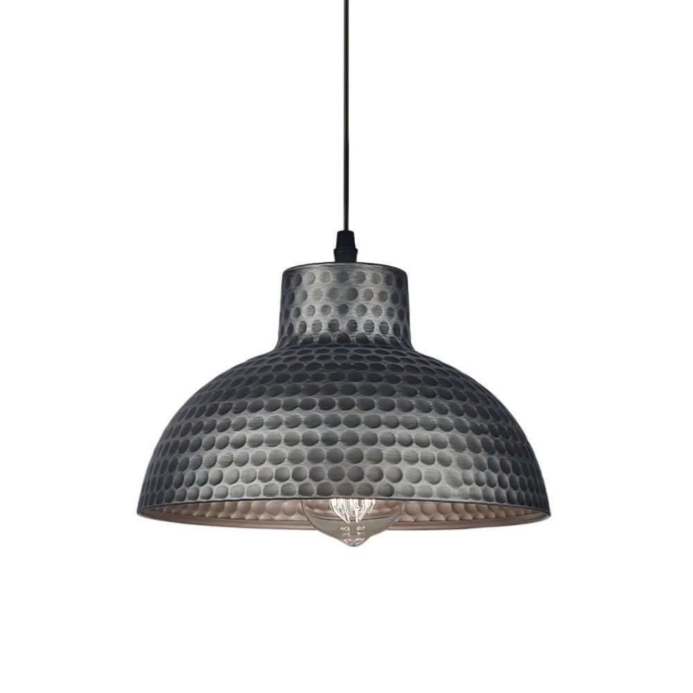 Handmade Textured Painted Industrial Dome Pendant Light