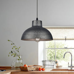 Handmade Textured Painted Industrial Dome Pendant Light