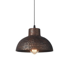 Handmade Textured Painted Industrial Dome Pendant Light