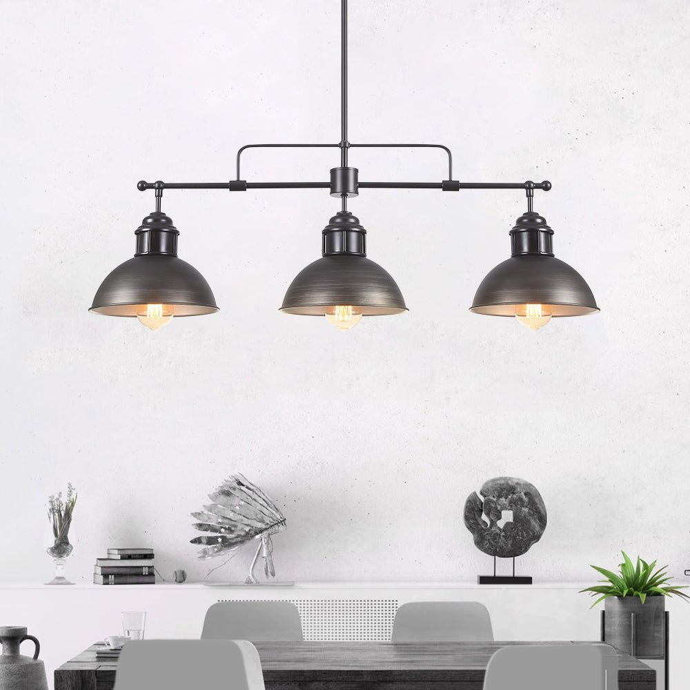 Industrial Kitchen 3-Light Bar Dome Pendant Light
