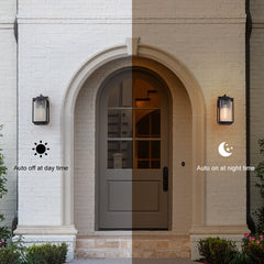 IP23 Striped Glass Lantern Outdoor Wall Sconce