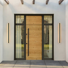Black Metal and Acrylic Linear Bar Wall Light, 60cm Integrated LED Strip, Recessed Diffuser, Set of 2, Bathroom & Outdoor