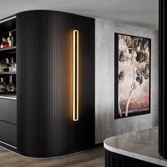 Black Metal and Acrylic Linear Bar Wall Light, 180cm Integrated LED Strip, Recessed Diffuser, Set of 2, Bathroom & Outdoor