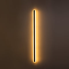 Black Metal and Acrylic Linear Bar Wall Light, 100cm Integrated LED Strip, Recessed Diffuser, Set of 2, Bathroom & Outdoor