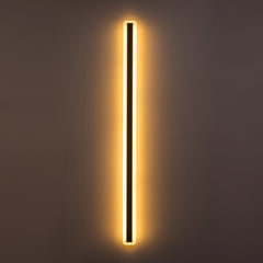 Black Metal and Acrylic Linear Bar Wall Light, 100cm Integrated LED Strip, Recessed Diffuser, Set of 2, Bathroom & Outdoor