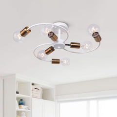 Mid-Century 6-Light Sputnik Adjustable Semi Flush Mount
